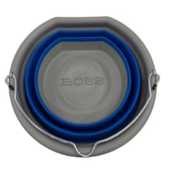 Balde Siliconado Equine Boss Cinza/Azul Royal BB01-BE