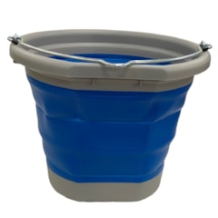 Balde Siliconado Equine Boss Cinza/Azul Royal BB01-BE