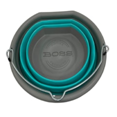 Balde Siliconado Equine Boss Cinza/Verde Água BB01-BE