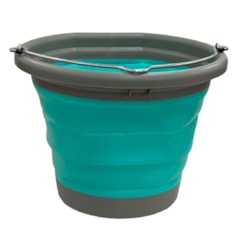 Balde Siliconado Equine Boss Cinza/Verde Água BB01-BE