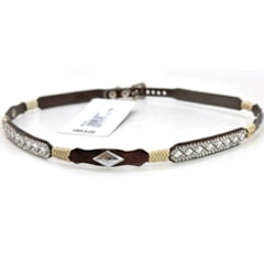 Bandinha Pyramid Marrom Strass Transparente PY-B40