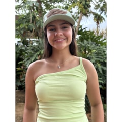 Blusa Moiadeiros Decote Ombo Só Nula Manga Verde Abacate CMRF105