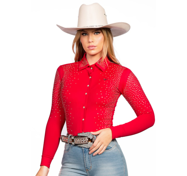 Body Bill Way Vermelho/Strass 122026