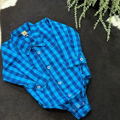 Body Camisa Mini Farm Infantil 020201 Azul/Azul Marinho