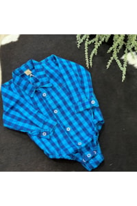 Body Camisa Mini Farm Infantil 020201 Azul/Azul Marinho