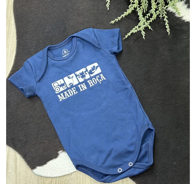 Body Mini Farm Infantil Agro MF12 Azul Marinho