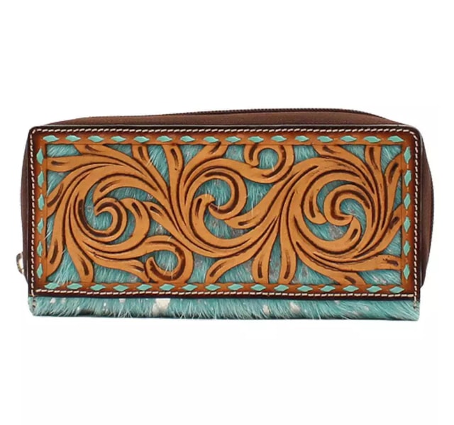 Bolsa de Mão Angel Ranch Turquesa/Natural D330002833 - Crisecia