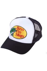 Boné Bass Pro Shops Importado BPS32524 Branco/Preto