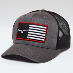Boné Kimes Ranch Cinza/Cinza/Preto AMERICAN TRUCKER
