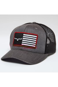 Boné Kimes Ranch Cinza/Cinza/Preto AMERICAN TRUCKER