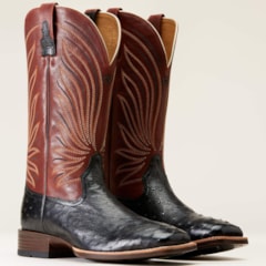 Bota Ariat Avestruz Cheia Jet Black Full Quill Ostrich 10046962