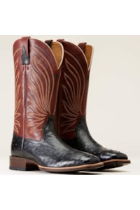 Bota Ariat Avestruz Cheia Jet Black Full Quill Ostrich 10046962