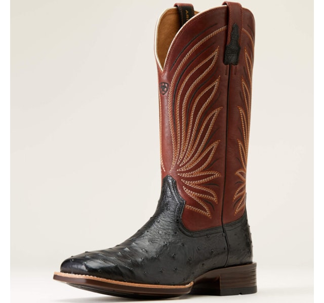 Bota Ariat Avestruz Cheia Jet Black Full Quill Ostrich 10046962
