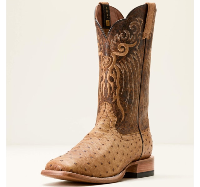 Bota Ariat Avestruz Honey Tan Full Quill Ostrichi/Chestnut 10053580