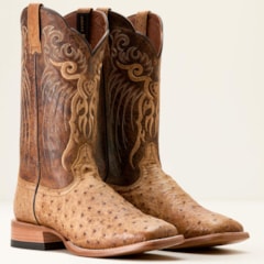 Bota Ariat Avestruz Honey Tan Full Quill Ostrichi/Chestnut 10053580