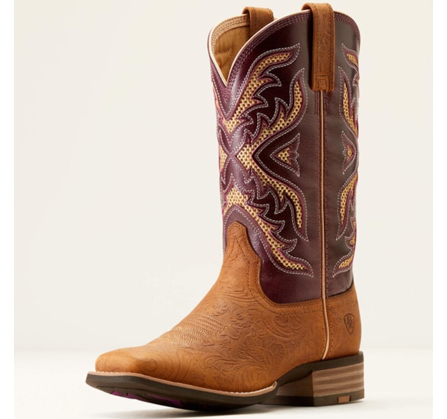 Bota Ariat Tooled Toasted Almond/Aged Merlot 10051023