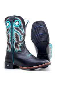 Bota DGO Infantil Preto/ Preto/ Turquesa  12K064G2P