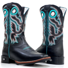 Bota DGO Kids Preto/ Preto/ Turquesa  12K064G2P