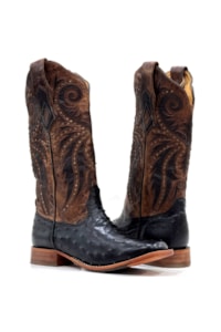 Bota Goyazes Avestruz Cheia Preto/Dlls Tab 253204-AC