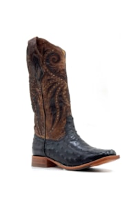Bota Goyazes Avestruz Cheia Preto/Dlls Tab 253204-AC