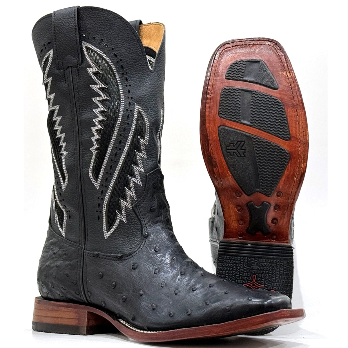 Bota Goyazes Jacaré Preto/Pit Stop Preto 201560-JC | Cris & Cia