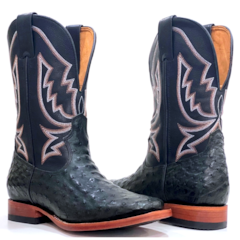 Bota Goyazes Avestruz Preto/ Pit Stop Preto 214802-AC