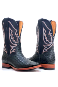 Bota Goyazes Avestruz Preto/ Pit Stop Preto 214802-AC