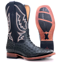 Bota Goyazes Avestruz Preto/ Pit Stop Preto 214802-AC