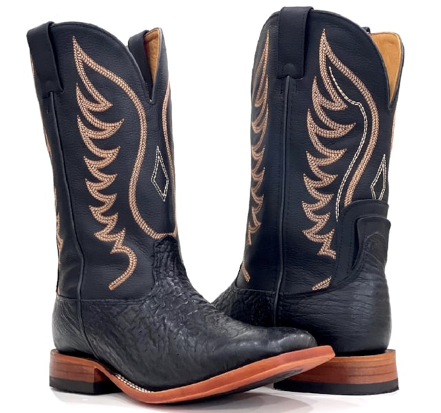Bota Goyazes Avestruz Preto/Pit Stop Preto 231505-AC