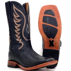 Bota Goyazes Avestruz Preto/Pit Stop Preto 231505-AC
