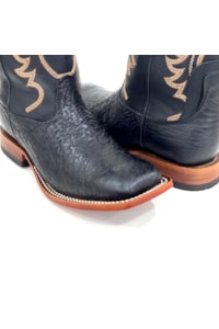 Bota Goyazes Avestruz Preto/Pit Stop Preto 231505-AC