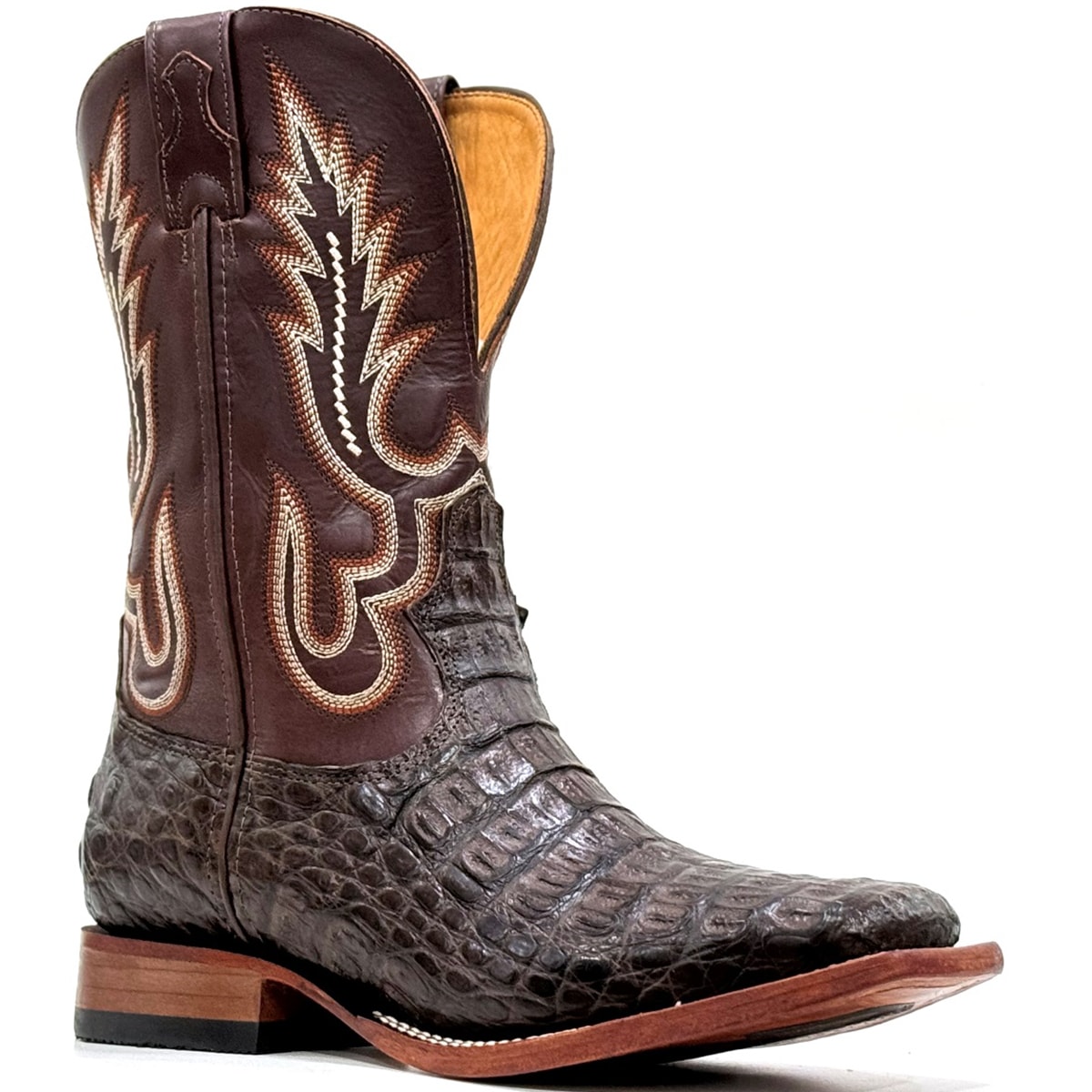 Bota Goyazes Jacaré Barriga Café/Mustang Café 244802-JC | Cris & Cia