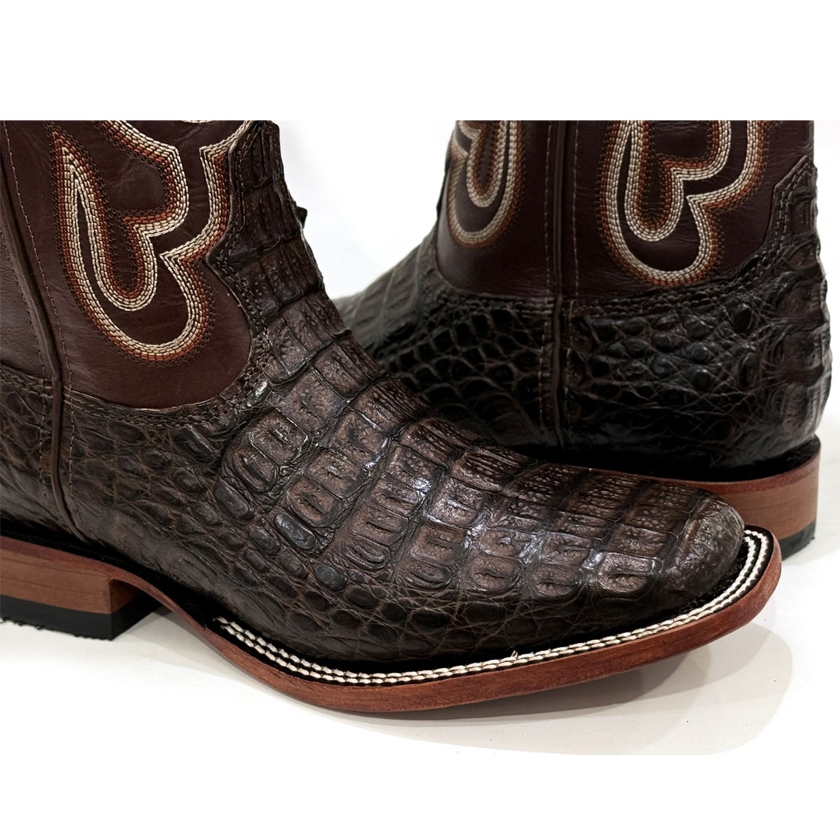 Bota Goyazes Jacaré Barriga Café/Mustang Café 244802-JC | Cris & Cia