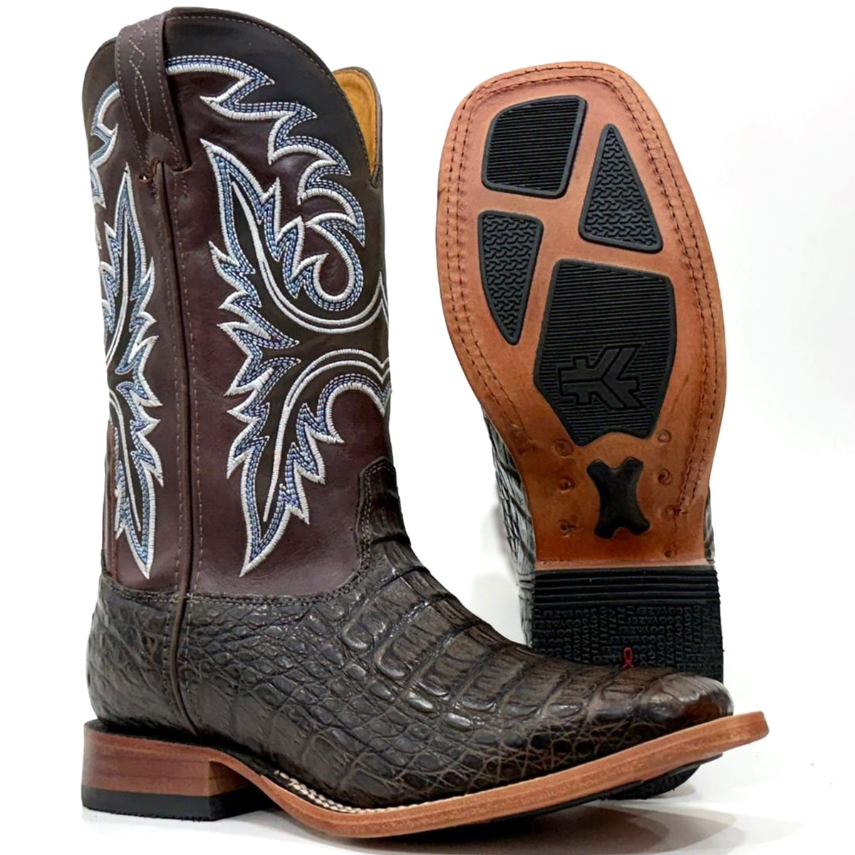 Bota Goyazes Jacaré Barriga Café/Mustang Café 244802-JC | Cris & Cia