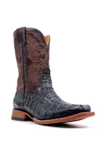 Bota Goyazes Jacaré Preto/Mustang Café 244801-JC