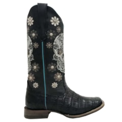 Bota Goyazes Jacaré Preto/ Pit Stop Preto H183235-JC