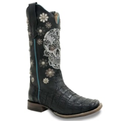 Bota Goyazes Jacaré Preto/ Pit Stop Preto H183235-JC