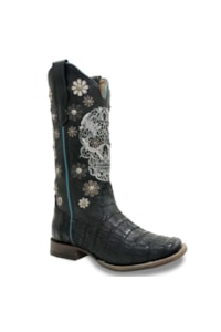 Bota Goyazes Jacaré Preto/ Pit Stop Preto H183235-JC