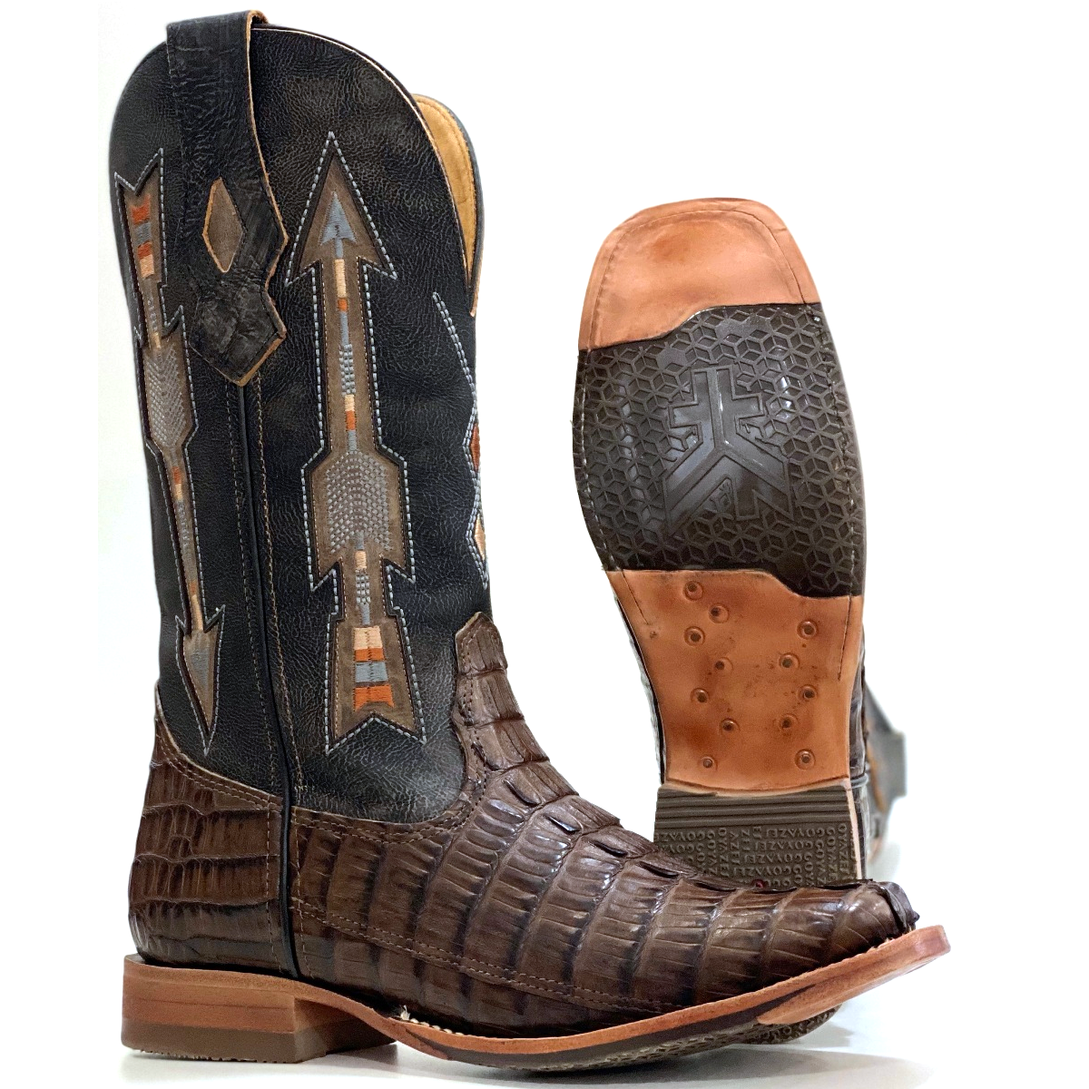Bota Goyazes Jacaré Tab/Cabardino Black 213204-JC | Cris & Cia