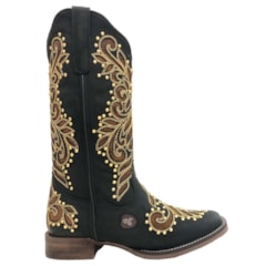 Bota Goyazes Malb Preto/Malb Preto/Dourado H193211-CF