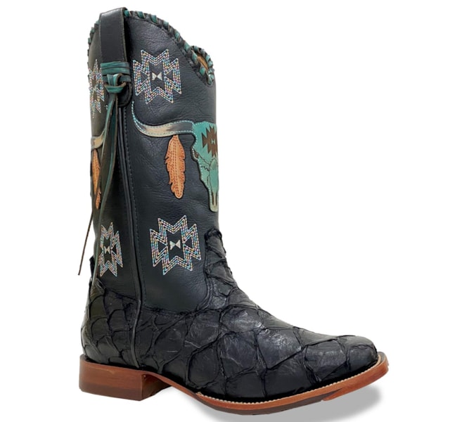 Bota Goyazes Pirarucu Preto/Mustang Preto 203260-PC