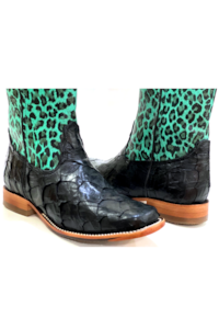 Bota Goyazes Pirarucu Preto/Onça Turquesa H193219-PC