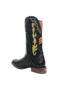 Bota Goyazes Pirarucu Preto/Preto Bordado H193209-PF