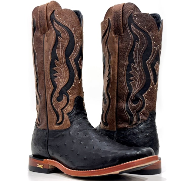 Bota Jácomo Avesruz Cheia Preto/Fossil Buf Saar 60012/XFR