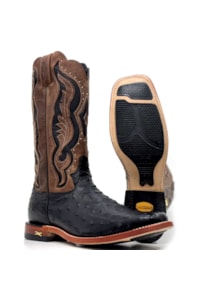 Bota Jácomo Avesruz Cheia Preto/Fossil Buf Saar 60012/XFR