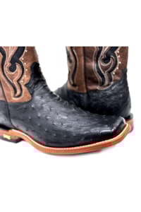 Bota Jácomo Avesruz Cheia Preto/Fossil Buf Saar 60012/XFR