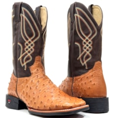 Bota Jácomo Avestruz Cheia Conhaque/Fossil Oil Café 3102/MGDV