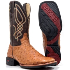 Bota Jácomo Avestruz Cheia Conhaque/Fossil Oil Café 3102/MGDV
