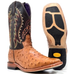 Bota Jácomo Avestruz Cheia Conhaque/Fossil Oil Café 4852/XFR