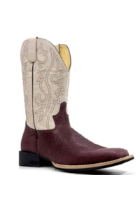 Bota Jácomo Avestruz Lisa Almondega/Napa Marfim 3132/UM